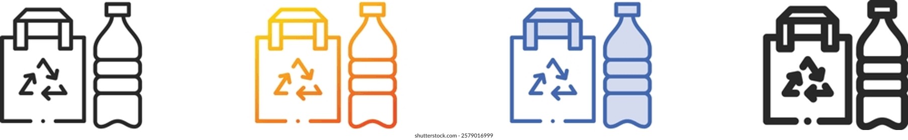 recycle bag icon.Thin Linear, Gradient, Blue Stroke and bold Style Design Isolated On White Background