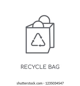Recycle bag linear icon. Modern outline Recycle bag logo concept on white background from Ecology collection. Suitable for use on web apps, mobile apps and print media.