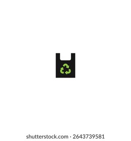 Recycle bag logo icon flat vector design
