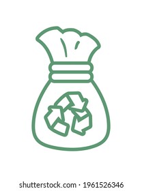 Recycle bag on white background