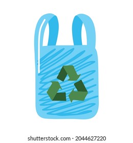Recycle bag on white background
