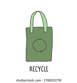 Recycle bag symbol. Zero waste concept. Vector eco friendly emblem.
