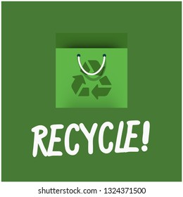 Recycle Bag Typography Vector Illustration