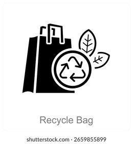 Diseño de concepto de icono de Vector de bolsa de reciclaje