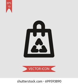 Recycle bag vector icon illustration symbol