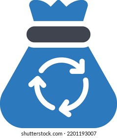 recycle bag Vector illustration on a transparent background.Premium quality symbols.Glyphs vector icon for concept and graphic design.