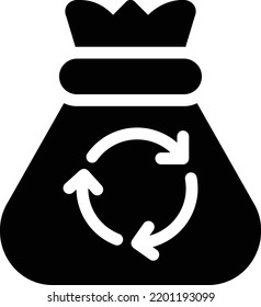 recycle bag Vector illustration on a transparent background.Premium quality symbols.Glyphs vector icon for concept and graphic design.
