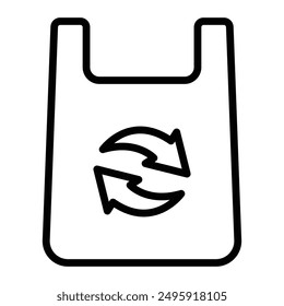 Recycle Bag Vector Line Icon Design for personal and commercial use