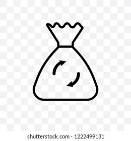 Recycle bag vector linear icon isolated on transparent background, Recycle bag transparency concept can be used for web and mobile