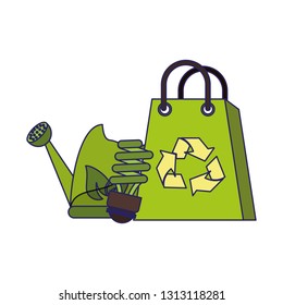recycle bag with water can and saving bulb