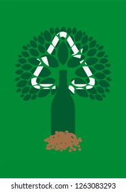 Recycle and banner idea - vector