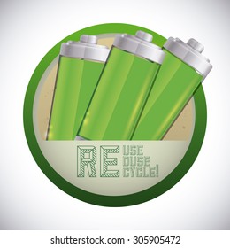 Recycle battery design, vector illustration eps 10.