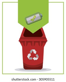 Recycle battery design, vector illustration eps 10.