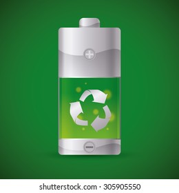 Recycle battery design, vector illustration eps 10.