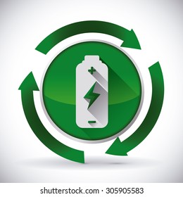 Recycle battery design, vector illustration eps 10.