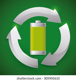 Recycle battery design, vector illustration eps 10.