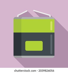 Wiederverwertung des Batteriesymbols flacher Vektorgrafik. Volle Energie. Ladegerät