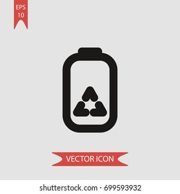 Recycle battery vector icon illustration symbol