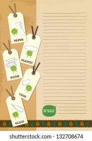 recycle bean writing paper design