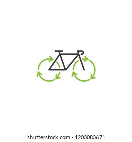 Recycle and bicycle logo design template