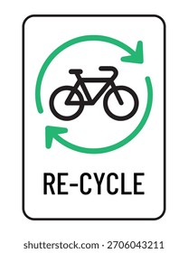 RE-CYCLE Fahrradschild - Green Loop Pfeile