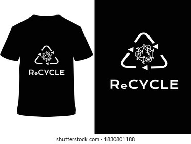 recycle and bicycle symbol logo t shirt design.bicycle recycle t shirt design.