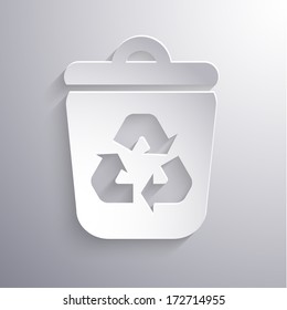Recycle bin abstract icon - eps10 vector