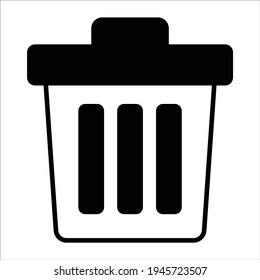 recycle bin black filled icon modern illustration
