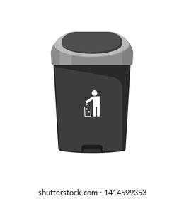 Recycle Bin black - Stock Vector Image on white background - Vector