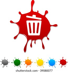 Recycle bin blot icon. Vector illustration.