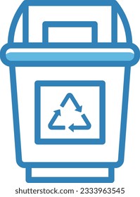 Icono azul de la papelera de reciclaje - Icono único, vector