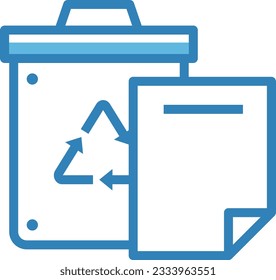 Icono azul de la papelera de reciclaje - Icono único, vector