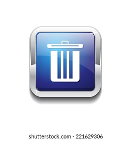 Recycle Bin Blue Vector Icon Button