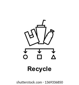 Recycle, bin, bottle icon. Element of pollution problems icon. Thin line icon for website design and development, app development. Premium icon