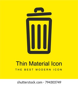 Recycle bin bright yellow material minimal icon or logo design