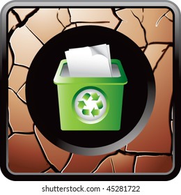 recycle bin bronze cracked web button