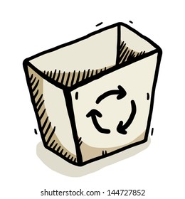 recycle bin / cartoon vector and illustration, hand drawn, sketch style, isolated on white background.