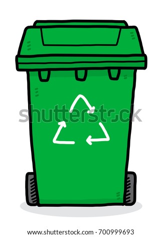 recycle bin / cartoon vector and illustration, hand drawn style, isolated on white background.