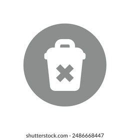 Recycle bin in circle vector icon. Dustbin, trash bin delete and deleting symbol.