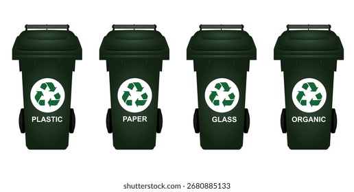 Recycle bin collection. vector illustration