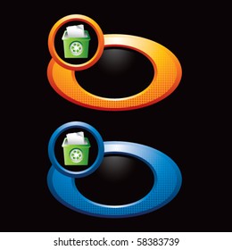 recycle bin colored round banners