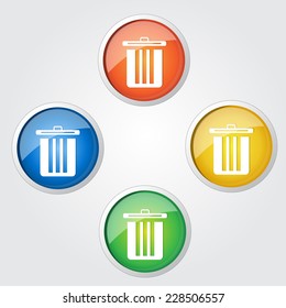 Recycle Bin Colorful Vector Icon Design