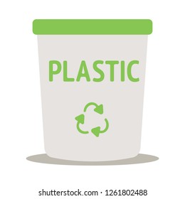 Recycle bin concept. Sorting garbage. Ecology and recycle concept. Flat icon. Vector illustration