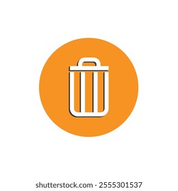 Recycle Bin, Delete White Color Icon Yellow Circle Vector Design eps