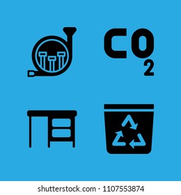 recycle bin, desktop, co and french horn icons vector in sample icon set for web and graphic design