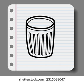 	
recycle bin doodle with stylish doodle.