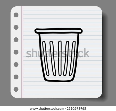	
recycle bin doodle with stylish doodle.