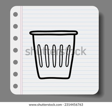 	
recycle bin doodle with stylish doodle.