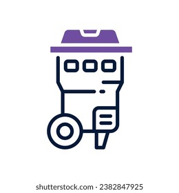 icono de doble tono de la papelera de reciclaje. icono vector para tu sitio web, móvil, presentación y diseño de logotipo.