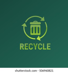 Papelera de reciclaje Icono web de contaminación ambiental ecológica Ilustración vectorial plana